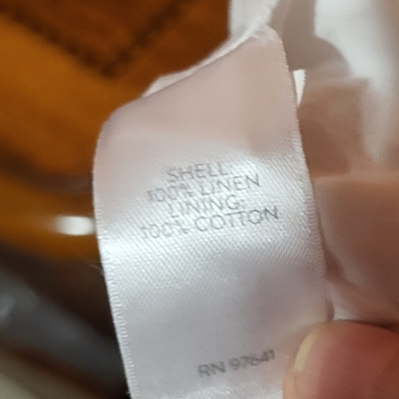 J Jill Love Linen White Collared Short Sleeve Button Down Shirt Dress Size XL P - Picture 4 of 5